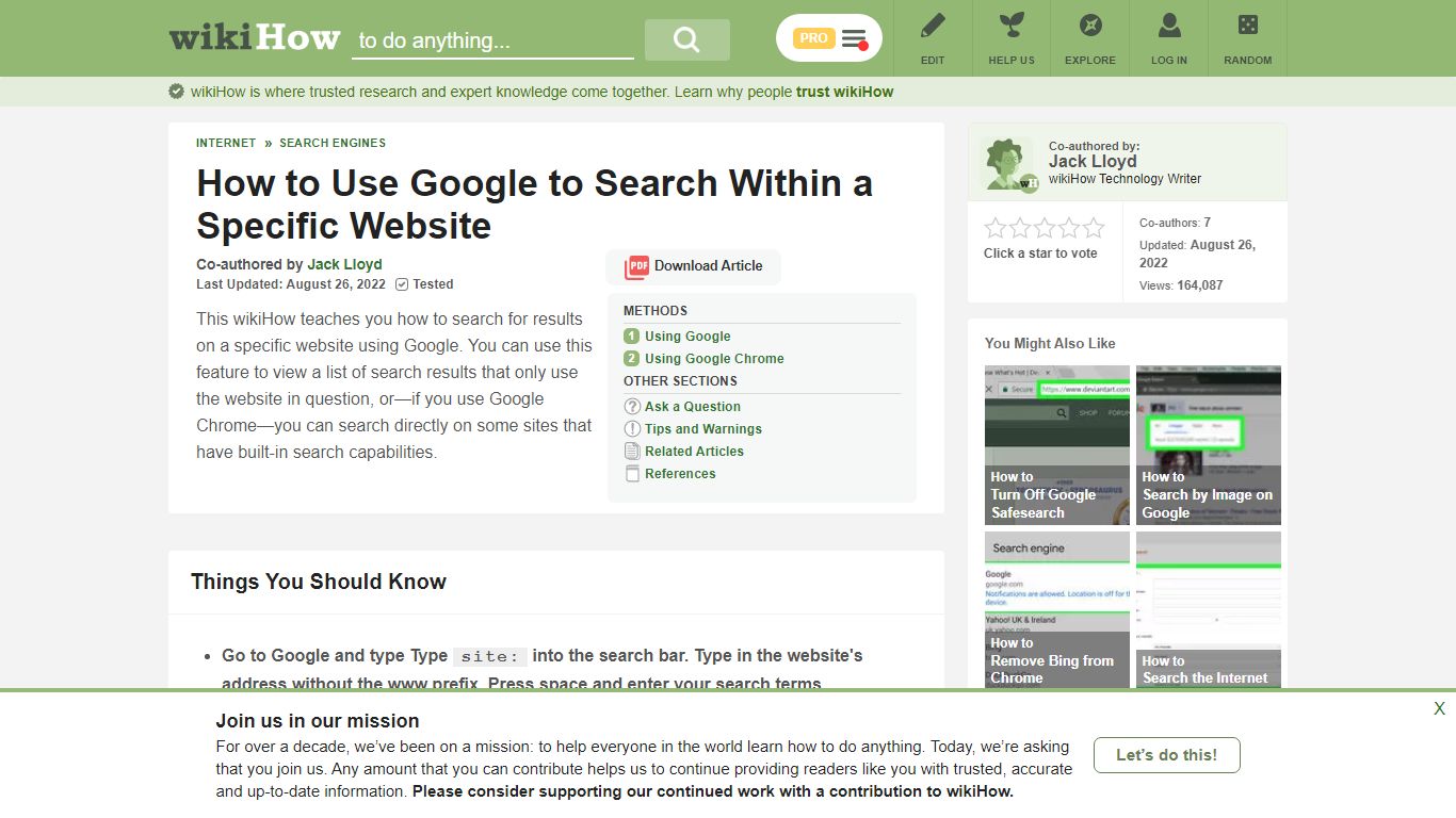 How to Use Google to Search Within a Specific Website: 14 Steps - wikiHow